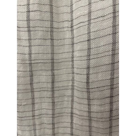 Eileen Fisher Women 100% Linen Striped Keyhole Neckline Blouse Size M - Picture 7 of 10